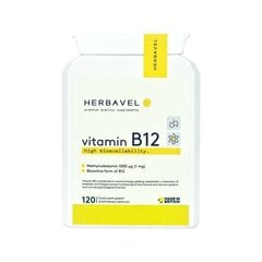 Maisto papildas Herbavel Vitaminas B12, 120 kapsulių kaina ir informacija | Vitaminai | pigu.lt