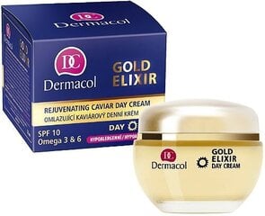 Jauninamasis dieninis veido kremas Dermacol Gold Elixir Rejuvenating Caviar SPF10 50 ml kaina ir informacija | Veido kremai | pigu.lt