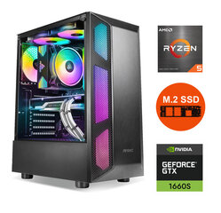 Gamer Ryzen 5 5600X 16GB DDR4 256GB SSD NVME 1TB HDD GTX1660 Super 6GB Windows 10 цена и информация | Стационарные компьютеры | pigu.lt