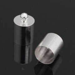 Antgaliukas virvelei su kilpute platinos spalvos 8.5mm virvelei 9x13mm 4vnt цена и информация | Принадлежности для изготовления украшений, бисероплетения | pigu.lt