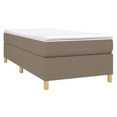 vidaXL Lova su spyruoklėmis ir čiužiniu, taupe, 90x190 cm, audinys цена и информация | Кровати | pigu.lt