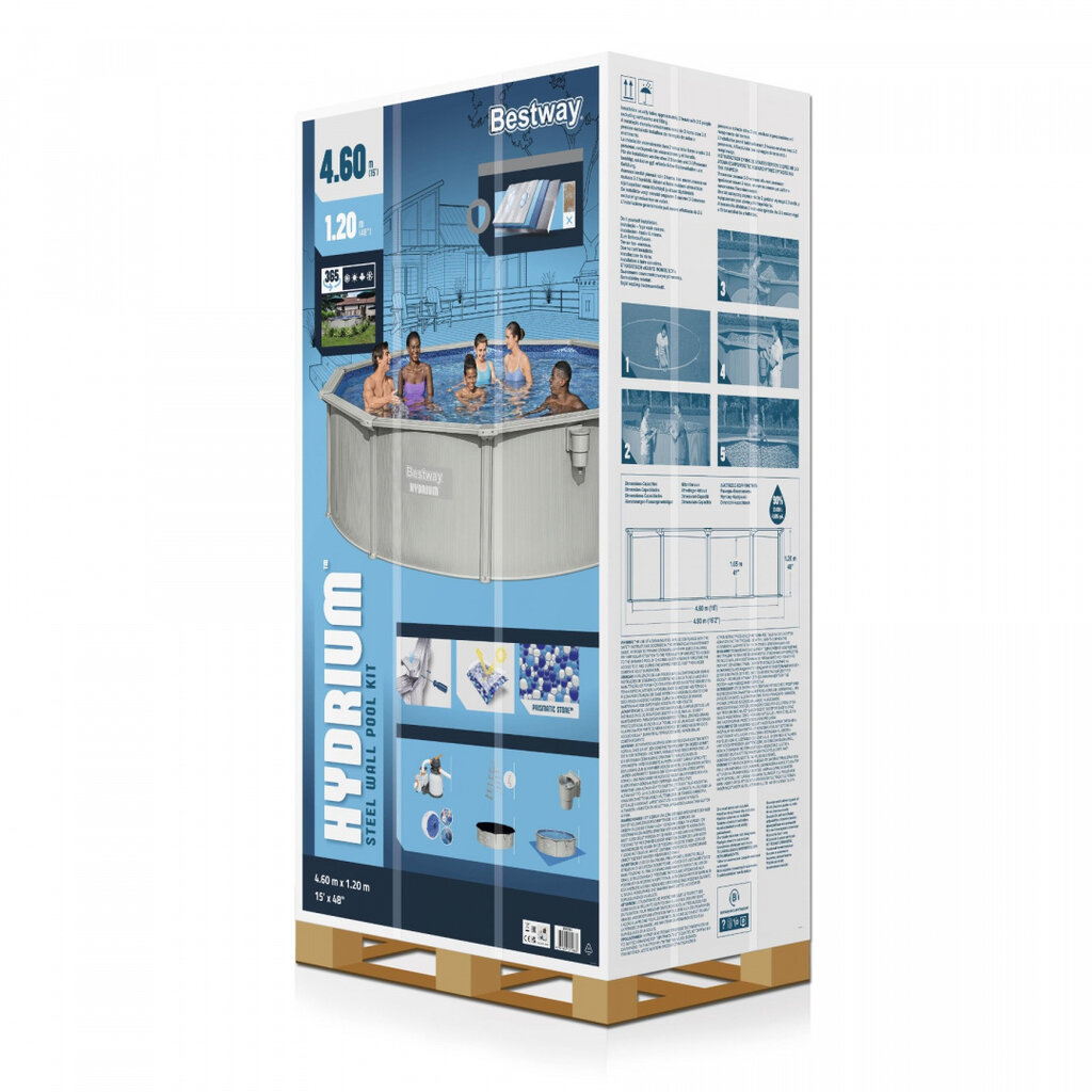 Baseinas Bestway Hydrium, 460x120 cm, su filtru kaina ir informacija | Baseinai | pigu.lt