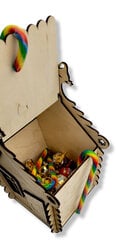 Medinė dėžutė saldainiams Namelis kaina ir informacija | Kalėdinės dekoracijos | pigu.lt