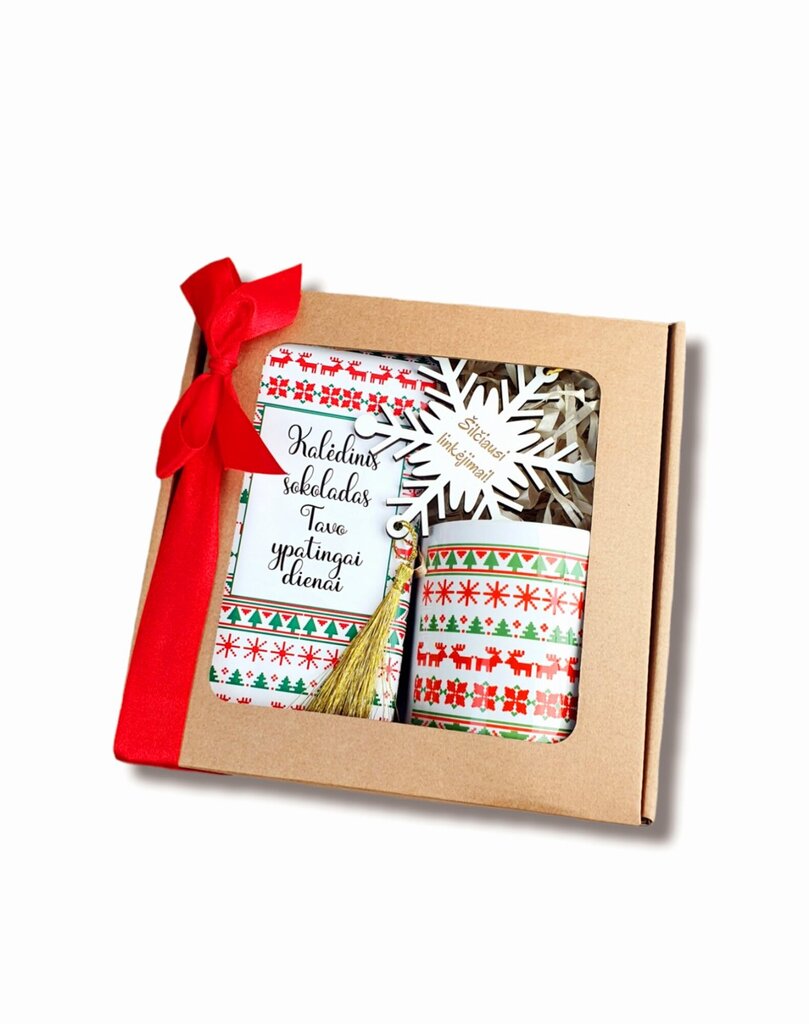 Dovanų rinkinys su šokoladu „Kalėdinis“ kaina ir informacija | Kitos originalios dovanos | pigu.lt