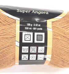 Mezgimo siūlai Lanoso Super Angora 100g; spalva ruda 205 kaina ir informacija | Mezgimui | pigu.lt