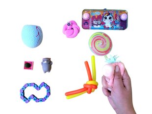 Žaislų rinkinys nykštukams 10 vnt, modelinas, fidget, šviečianti lazdelė lollipop, vandens žaidimas su žiedeliais kaina ir informacija | Lavinamieji žaislai | pigu.lt