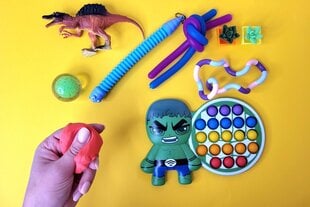 Набор игрушек для детей 3-7 лет, 10 шт. Hulk pop it, fidget полоски, змея, динозавр, моделин цена и информация | Настольные игры, головоломки | pigu.lt