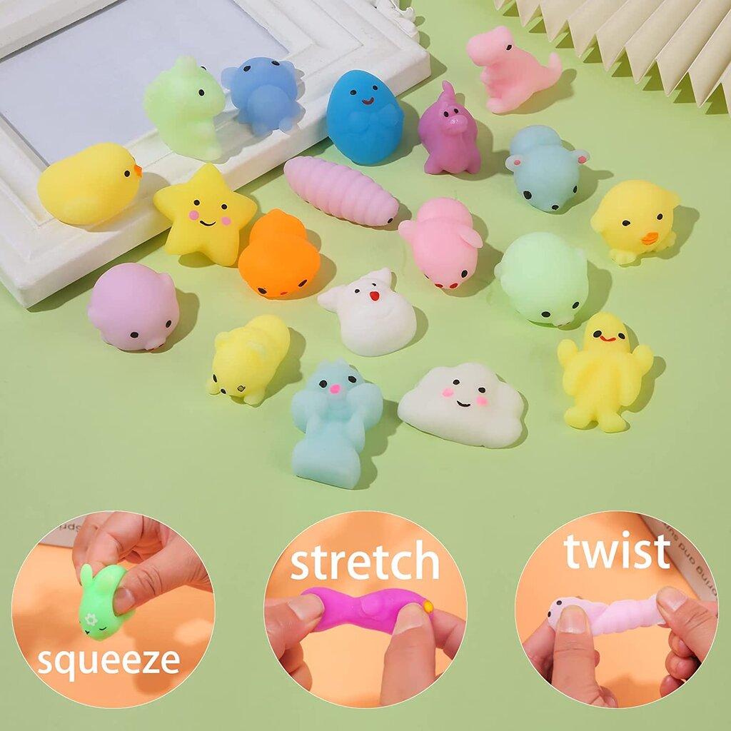 Набор игрушек 9 шт., для детей 3-6 лет, ананас squishy, экологический  пакет, кольцо, кактус, растущий в воде цена | pigu.lt