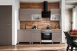 Virtuvinių spintelių komplektas Salma, smėlio spalvos kaina ir informacija | Virtuvės baldų komplektai | pigu.lt