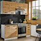 Virtuvinių spintelių komplektas Rita, šviesiai rudas kaina ir informacija | Virtuvės baldų komplektai | pigu.lt