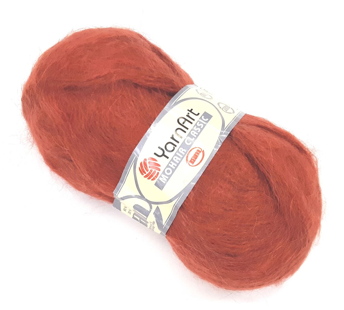 Mezgimo siūlai YarnArt Mohair Classic 100 g, spalva tamsiai oranžinė 70 цена и информация | Mezgimui | pigu.lt