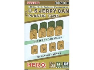 Конструктор Hero Hobby Kits - U.S. Jerry Can & Plastic Tank, 1/35, E35008 цена и информация | Конструкторы и кубики | pigu.lt