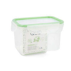 Герметичная коробочка для завтрака Quid Greenery 1,8 L Прозрачный Пластик (Pack 4x) цена и информация | Посуда для хранения еды | pigu.lt