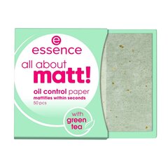 Riebalą sugeriantys lapeliai essence all about matt! oil control paper, 50vnt kaina ir informacija | Makiažo pagrindai, pudros | pigu.lt