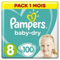 Подгузники Pampers Baby Dry 8 размер, 17+ кг, 100 шт. цена и информация | Подгузники | pigu.lt