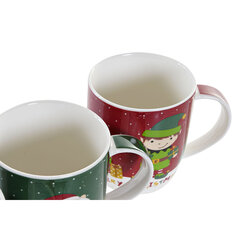 Кружка Mug DKD Home Decor Фарфор Красный Серый Белый (340 ml) (4 штук) цена и информация | Стаканы, фужеры, кувшины | pigu.lt