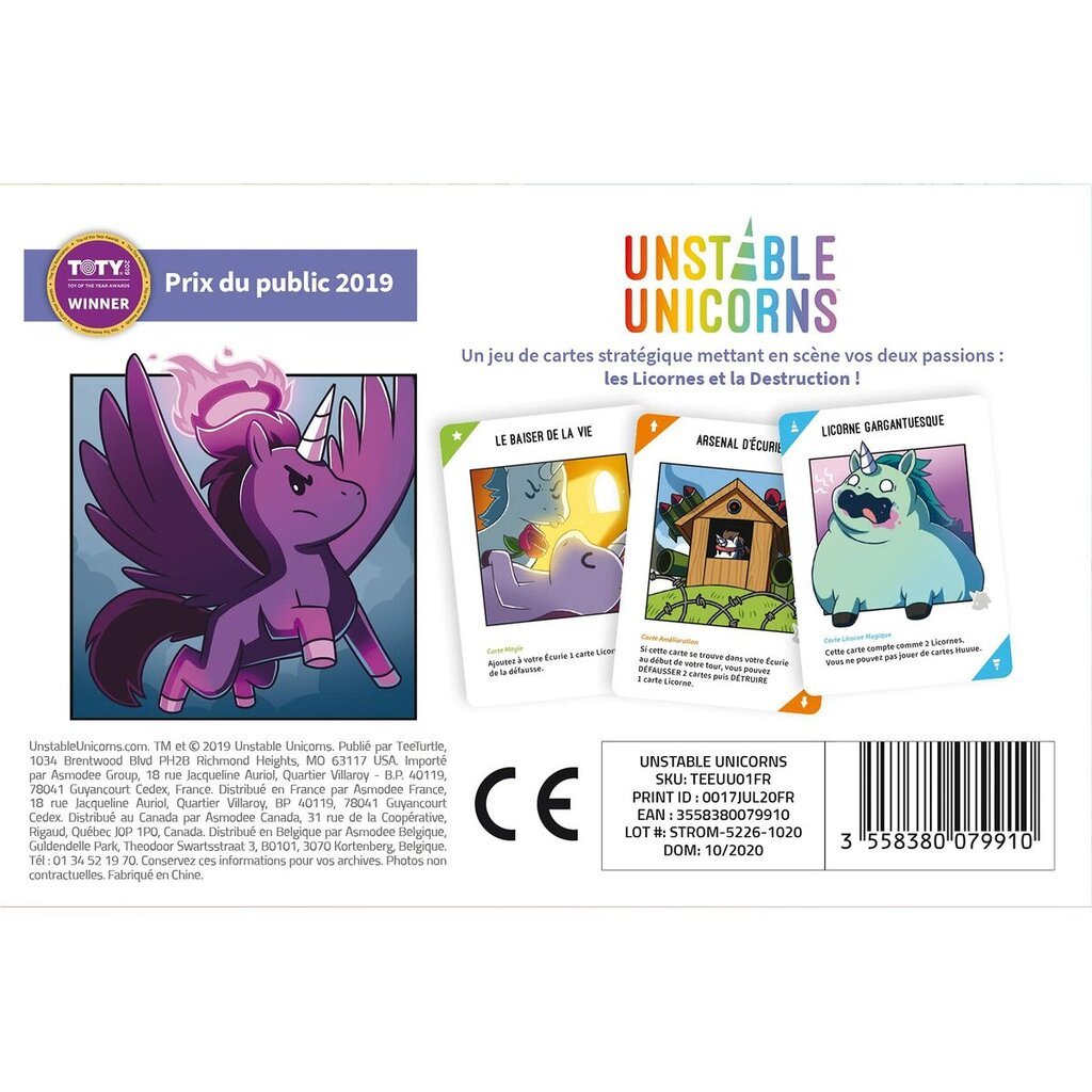 Stalo žaidimas Asmodee Unstable Unicorns, FR kaina ir informacija | Stalo žaidimai, galvosūkiai | pigu.lt