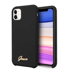 Guess Silicone Vintage iPhone 11 dėklas (juodas) kaina ir informacija | Telefono dėklai | pigu.lt