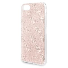 Guess 4G Glitter skirtas iPhone SE 2020 / 8 / 7, rožinė kaina ir informacija | Telefono dėklai | pigu.lt