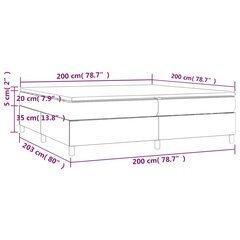 vidaXL Lova su spyruoklėmis ir čiužiniu, pilka, 200x200cm, audinys kaina ir informacija | Lovos | pigu.lt