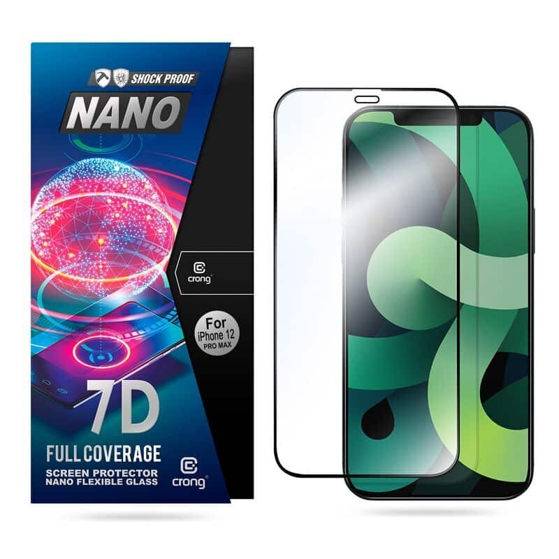 Apsauginis stiklas Crong 7D Nano 9H skirtas iPhone 12 Pro Max цена и информация | Apsauginės plėvelės telefonams | pigu.lt