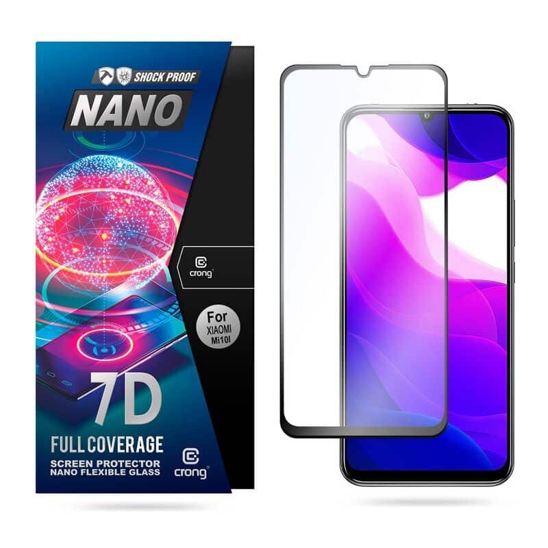 Apsauginis stiklas Crong 7D Nano 9H skirtas Xiaomi Mi 10 Lite kaina ir informacija | Apsauginės plėvelės telefonams | pigu.lt