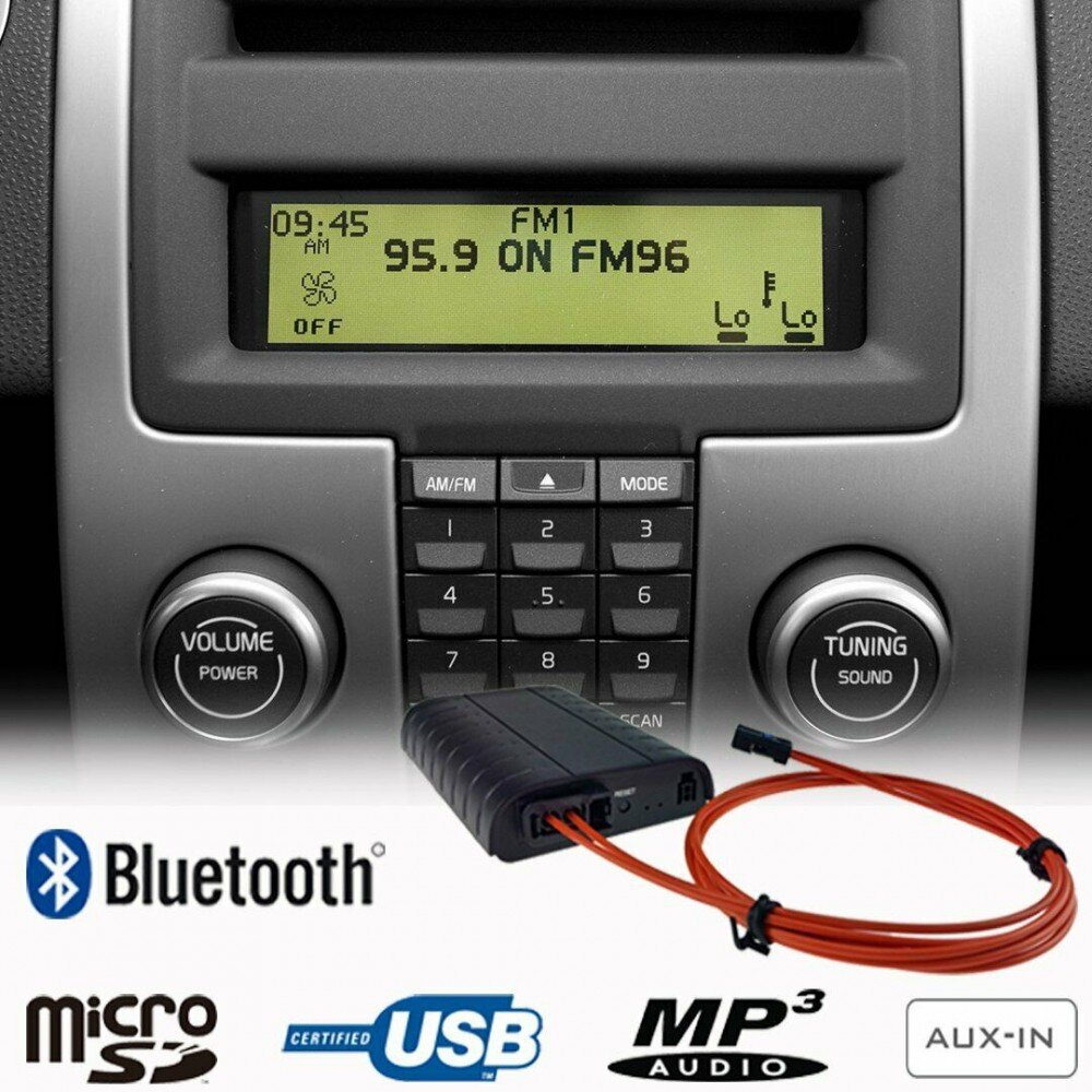Bluetooth streaming, handsfree carkit, MP3, USB, AUX-IN Mr12volt adapteris  Volvo XC90, V50, S40, C30, C70, S80, V70 ir XC70 kaina | pigu.lt