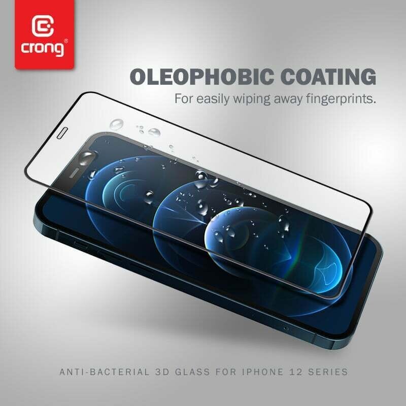 Apsauginis stiklas Crong Anti-Bacterial 3D Armor Glass skirtas iPhone 12 Mini kaina ir informacija | Apsauginės plėvelės telefonams | pigu.lt