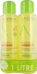 Valomasis kūno aliejus A-Derma Exomega Control Emollient Cleansing Oil Anti-Scratching, 2 x 500 ml kaina ir informacija | Kūno kremai, losjonai | pigu.lt