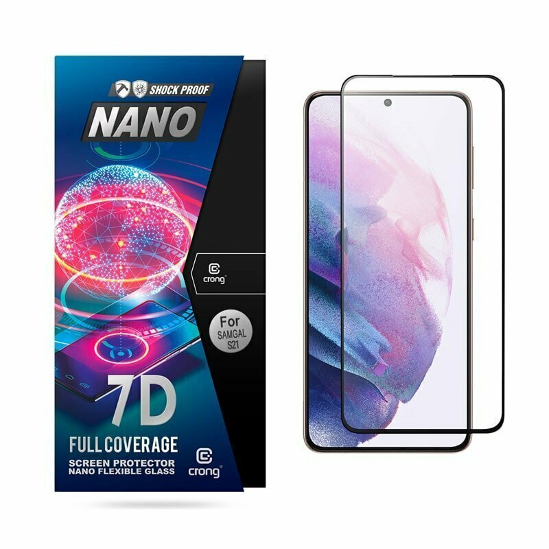 Apsauginis stiklas Crong 7D Nano 9H skirtas Samsung Galaxy S21 цена и информация | Apsauginės plėvelės telefonams | pigu.lt