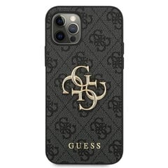 Guess GUHCP12M4GMGGR iPhone 12|12 Pro 6,1" szary|grey hardcase 4G Big Metal Logo цена и информация | Чехлы для телефонов | pigu.lt