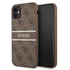 Guess 4G Printed Stripe iPhone 11 dėklas (rudas) kaina ir informacija | Telefono dėklai | pigu.lt