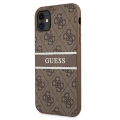 Guess 4G Printed Stripe iPhone 11 dėklas (rudas) kaina ir informacija | Telefono dėklai | pigu.lt