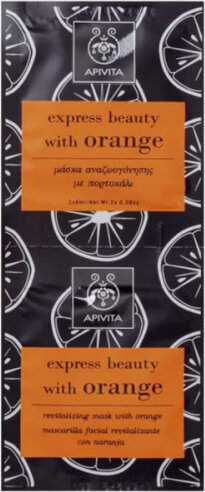 Gaivinanti veido kaukė Apivita Revitalizing Mask With Orange, 2x8ml kaina ir informacija | Veido kaukės, paakių kaukės | pigu.lt