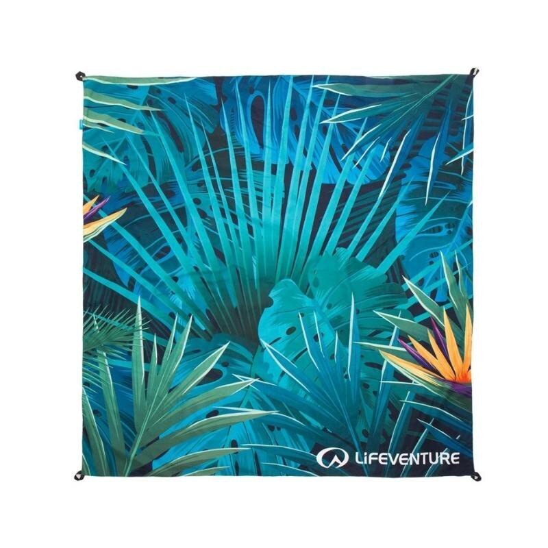 Patiesalas Lifeventure Picnic Blanket Tropical, 150x150 cm, mėlynas/žalias цена и информация | Turistiniai čiužiniai ir kilimėliai | pigu.lt