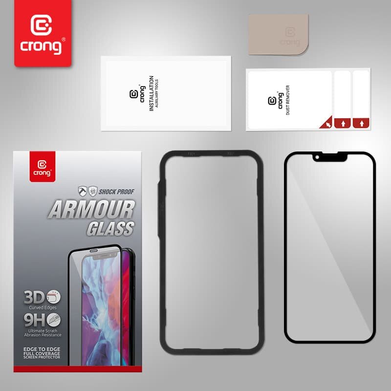 Apsauginis stiklas Crong Anti-Bacterial 3D Armor Glass 9H skirtas iPhone 13 / iPhone 13 Pro kaina ir informacija | Apsauginės plėvelės telefonams | pigu.lt