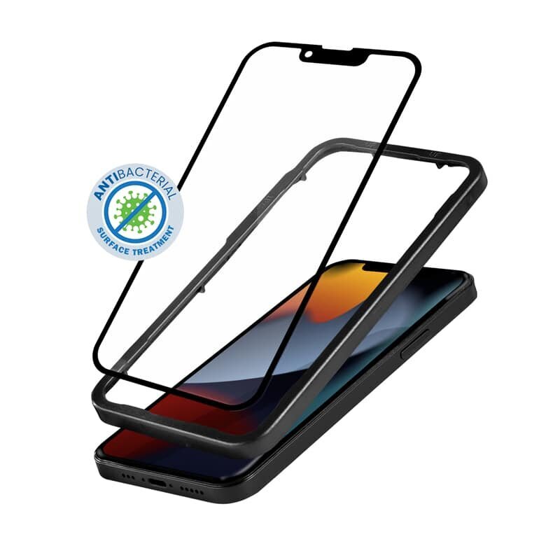 Apsauginis stiklas Crong Anti-Bacterial 3D Armor Glass 9H skirtas iPhone 13 Pro Max kaina ir informacija | Apsauginės plėvelės telefonams | pigu.lt