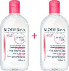 Bioderma Sensibio H2O Make Up Removing Micelle Solution 2x500ml цена и информация | Средства для очищения лица | pigu.lt