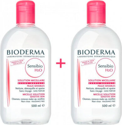 Micelinis vanduo Bioderma Sensibio H2O, 2x500ml цена и информация | Veido prausikliai, valikliai | pigu.lt