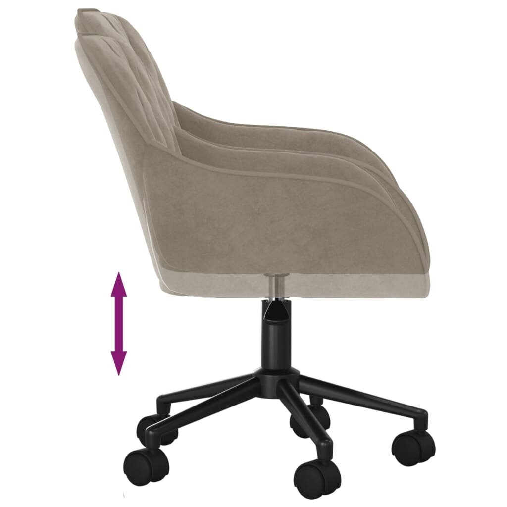 Pasukama biuro kėdė, šviesiai pilka, aksomas kaina ir informacija | Biuro kėdės | pigu.lt