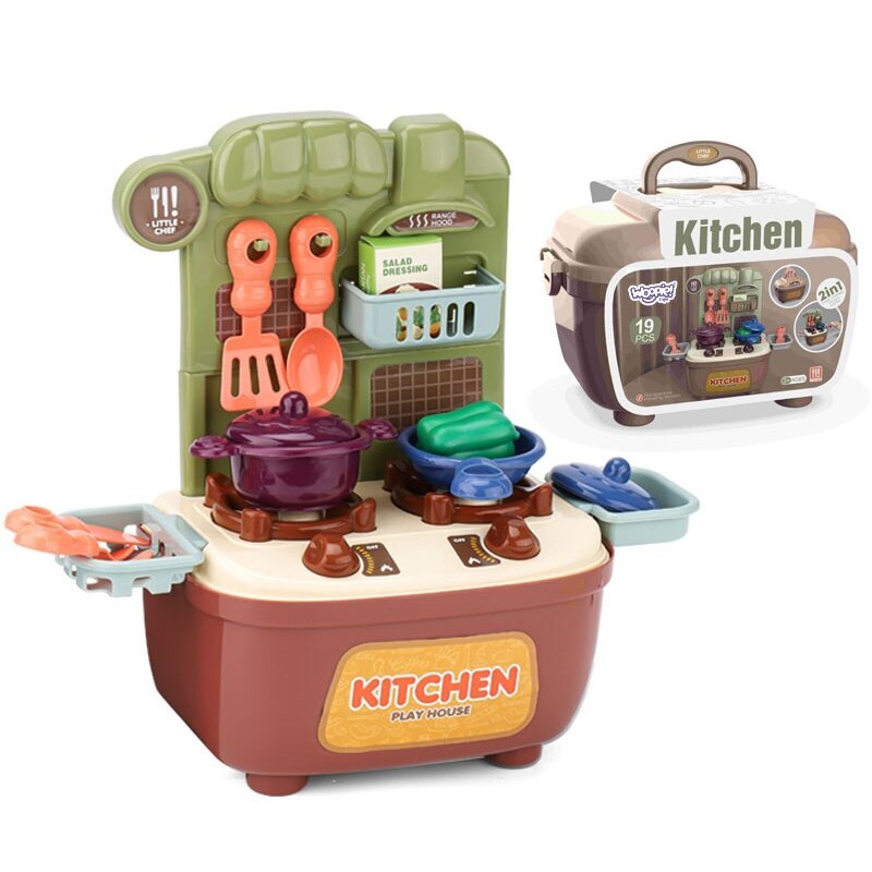 Žaislinė mini virtuvėlė lagamine su priedais Woopie kaina ir informacija | Žaislai mergaitėms | pigu.lt