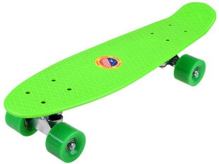 Скейтборд Fiszka, 55 см, зеленый цена и информация | Скейтборды | pigu.lt