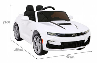 Vienvietis elektromobilis Chevrolet CAMARO 2SS, baltas kaina ir informacija | Elektromobiliai vaikams | pigu.lt