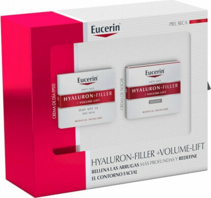 Rinkinys Eucerin Facial Hyaluron-Filler Volume-Lif Dry Skin: dieninis kremas, 50 ml + naktinis kremas, 50 ml цена и информация | Veido kremai | pigu.lt