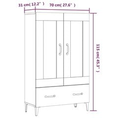 Komoda vidaXL, Apdirbta mediena, 70x31x115cm, sonoma ąžuolo spalva цена и информация | Комоды | pigu.lt