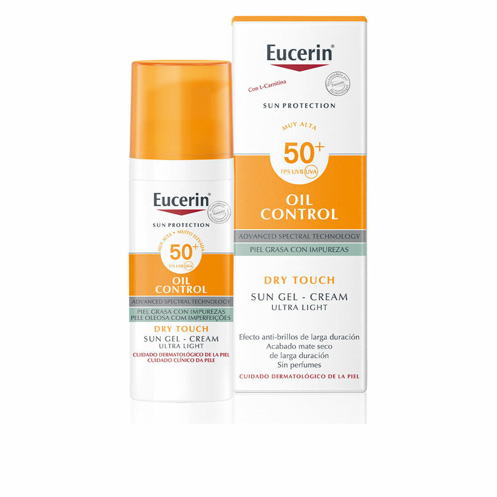 Kremas nuo saulės Eucerin Sun Gel Creme Oil Control Dry Touch 50ml kaina ir informacija | Kremai nuo saulės | pigu.lt