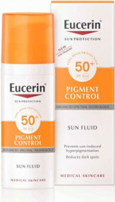 Kremas nuo saulės Eucerin Sun Protection Fluid Pigment Control Spf50 Hyperpigmentation Skins, 50ml kaina ir informacija | Kremai nuo saulės | pigu.lt