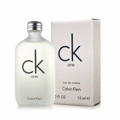 Tualetinis vanduo Calvin Klein CK One EDT moterims/vyrams 15 ml kaina ir informacija | Kvepalai moterims | pigu.lt