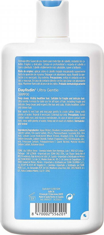 Šampūnas Isdin Daylisdin Ultra Gentle Shampoo Frequent Use, 400ml kaina ir informacija | Šampūnai | pigu.lt