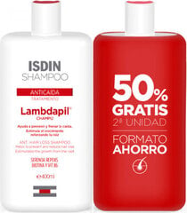 Šampūnas nuo plaukų slinkimo Isdin Lambdapil Hair Loss Shampoo, 400ml + 400ml kaina ir informacija | Šampūnai | pigu.lt